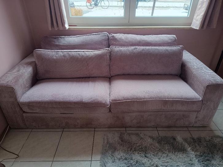 Driezit zetel, Huis en Inrichting, Zetels | Zetels, Gebruikt, Rechte bank, Driepersoons, Stof, Ophalen