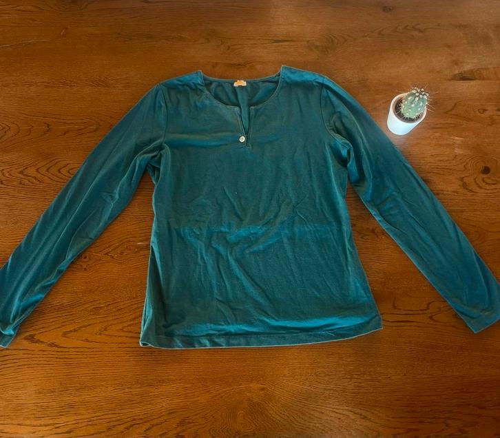 Shirt met lange mouwen dames, Kleding | Dames, T-shirts, Zo goed als nieuw, Maat 36 (S), Groen, Lange mouw, Ophalen of Verzenden