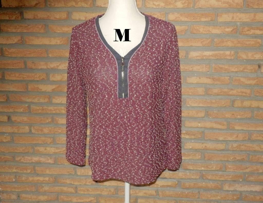(66)- blouse femme t.M bordeaux - armand thiery -, Vêtements | Femmes, Blouses & Tuniques, Comme neuf, Taille 38/40 (M), Rouge