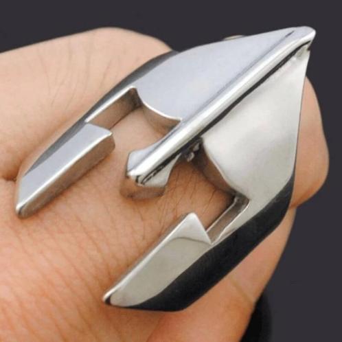 Warrior ring in stainless steel, Handtassen en Accessoires, Ringen, Nieuw, Heer, Zilver, IJzer of Staal, Ophalen of Verzenden