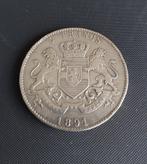 5Frs Belgisch Congo 1891, Zilver, Ophalen of Verzenden, Losse munt, Zilver