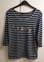 Blauw/wit gestreepte T-shirt met 3/4 mouwen "ENJOY", M, Kleding | Dames, Ophalen of Verzenden, Zo goed als nieuw, Blauw