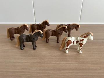 6 paarden pony's Playmobil paard pony beschikbaar voor biedingen