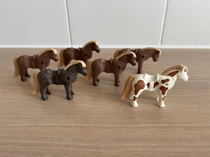 6 paarden pony's Playmobil paard pony, Kinderen en Baby's, Speelgoed | Playmobil, Zo goed als nieuw, Los Playmobil, Ophalen of Verzenden