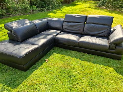 Sofa, echt leder , Italiaanse makelij, Huis en Inrichting, Zetels | Zetels, Gebruikt, Hoekbank, Vierpersoons of meer, 150 tot 200 cm