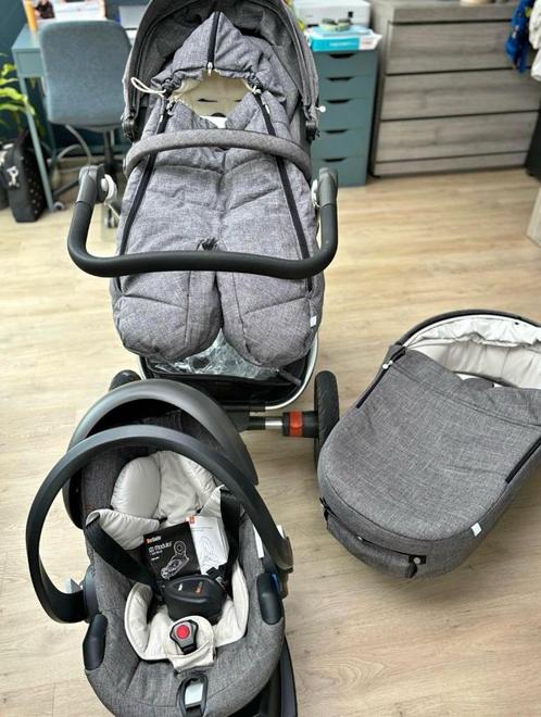 Complete set Stokke kinderwagen met toebehoren en autozitje, Kinderen en Baby's, Buggy's, Gebruikt, Overige merken, Regenhoes