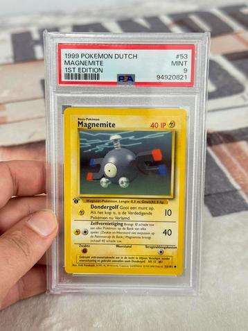 Pokemon 1999 Dutch Magnemite 1st Edition PSA 9 Graded kaart beschikbaar voor biedingen
