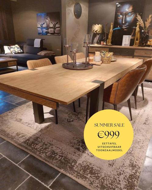 Teakhout Eettafel uitschuifbaar, Huis en Inrichting, Tafels | Eettafels, Nieuw, Vijf personen of meer, Rechthoekig, Teakhout, Ophalen