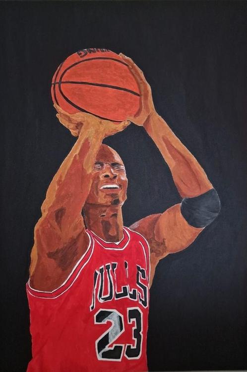 tableau original et unique de Michael Jordan 70x100cm, Antiquités & Art, Art | Peinture | Moderne, Envoi