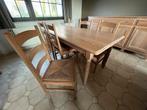 Eetkamer van massief eikenhout Gilson, Ophalen, Zo goed als nieuw, Chêne massif cérusé, 4 tot 6 stoelen