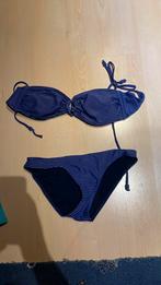 Donkerblauwe bikini met zwarte strepen, Blauw, H&M, Bikini, Ophalen of Verzenden