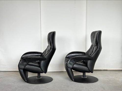Jori Symphony | Set van twee | Zwart leder, Huis en Inrichting, Zetels | Zetels, Leer, Ophalen