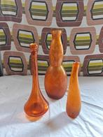 3 vintage oranje decoratieve vazen, Antiek en Kunst, Antiek | Glaswerk en Kristal, Ophalen