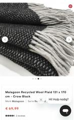 Malagoon Recycled Wool Plaid 131 x 170 cm - Crow Black, Ophalen, Nieuw