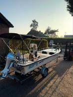 Visboot Carolina Skiff 16 + Honda 10PK & Kalf Trailer, Watersport en Boten, Vis- en Consoleboten, Ophalen, Zo goed als nieuw