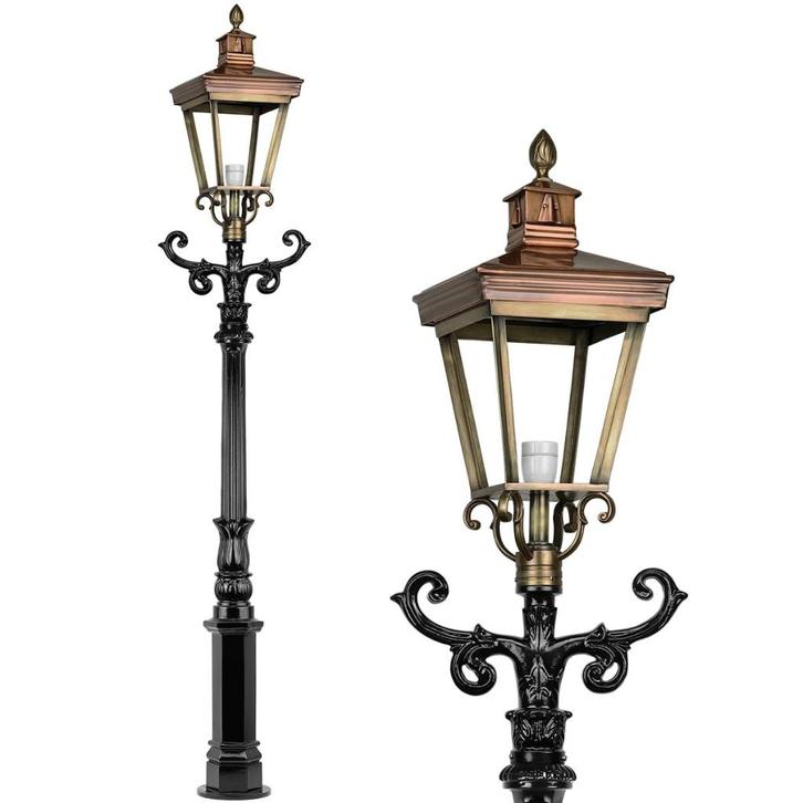 Lantaarnpaal Brons Lauwersoog - 230 cm, Antiek en Kunst, Antiek | Verlichting, Ophalen of Verzenden