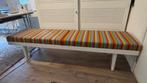 Vitra bench Level 34 in multicolor stof en wit onderstel, 250 tot 300 cm, Minder dan 75 cm, Zo goed als nieuw, Rechte bank