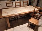 Table Ancienne + 6 Chaises + Desserte, Maison & Meubles, Cuisine | Éléments de cuisine, Enlèvement, Utilisé, Brun