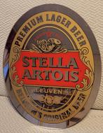 Zeer mooie originele Stella Artois ovale spiegel, 45 cm hoog, Panneau, Plaque ou Plaquette publicitaire, Comme neuf, Stella Artois