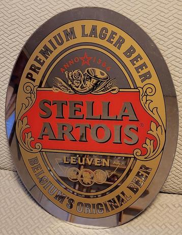Zeer mooie originele Stella Artois ovale spiegel, 45 cm hoog