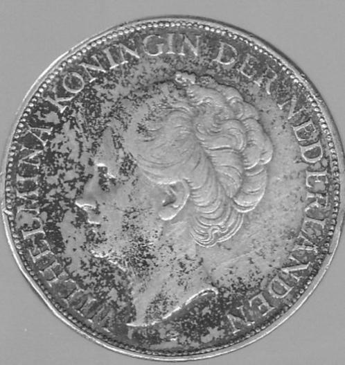 Zilveren munt Wilhelmina Nederlanden 2/2 G 1930, Postzegels en Munten, Munten | Nederland, Losse munt, 2½ gulden, Koningin Wilhelmina
