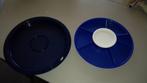 Tupperware Hapjes schaal met centraal potje en deksel, Ophalen of Verzenden, Zo goed als nieuw, Blauw, Schaal