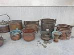 Vintage/antieke koperen bloempotten/planters collectie, Antiek en Kunst, Ophalen, Koper