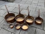 Set van 7 koperen pannetjes, Antiek en Kunst, Ophalen, Koper
