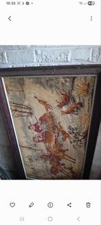 wandtapijt in massief houten kader, Ophalen