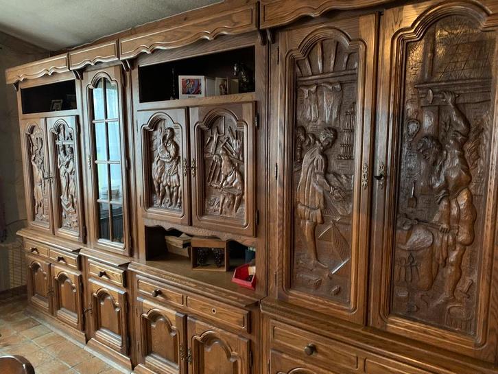 Massief eikenhouten buffetkast, Antiquités & Art, Antiquités | Meubles | Armoires, Enlèvement