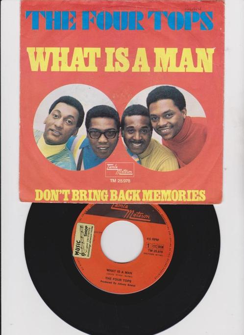 Four Tops – What Is A Man   1969   Soul, Cd's en Dvd's, Vinyl Singles, Gebruikt, Single, R&B en Soul, 7 inch, Ophalen of Verzenden