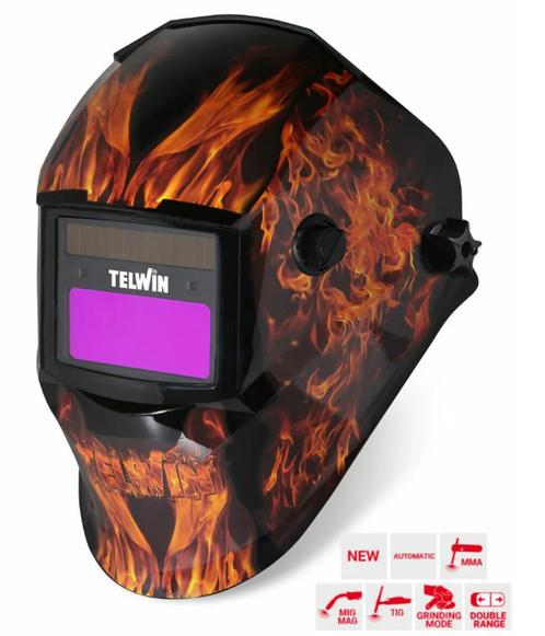 CASQUE DE SOUDAGE STREAM FLAME MMA/MIG-MAG/TIG TELWIN, Bricolage & Construction, Boucliers de soudage, Neuf, Enlèvement