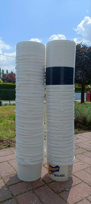 60 emmers van 3l met deksel, Enlèvement, Comme neuf, Avec couvercle