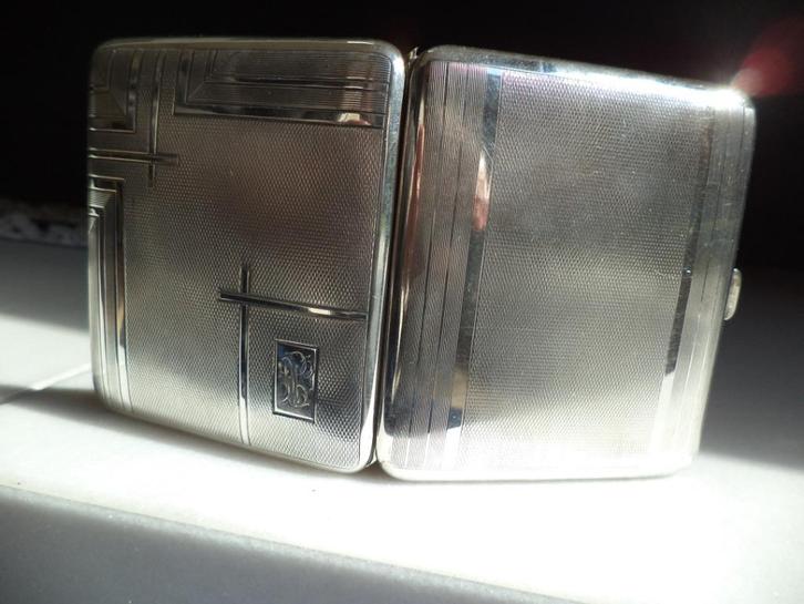 Art deco zilver 800 sterling silver vesta sigarettenbox, Antiek en Kunst, Antiek | Zilver en Goud, Zilver, Ophalen of Verzenden