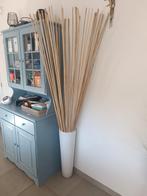 Vaas met bamboe stokken, Ophalen, Wit, Nieuw, Glas