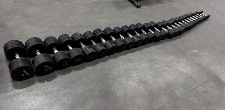 Eleiko Vaste Dumbells 4kg t/m 28kg , 2x38kg, Sport en Fitness, Fitnessmaterialen, Gebruikt, Dumbbell, Ophalen