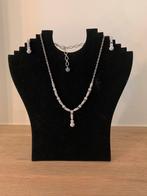 Swarovski halsketting & bijpassende oorbellen - Emma “Y”, Ophalen of Verzenden, Zo goed als nieuw