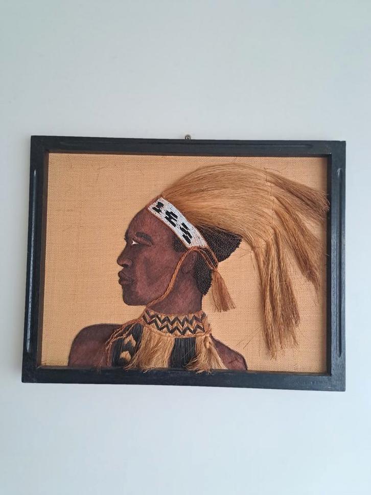 Chef de la tribu indienne, Antiek en Kunst, Kunst | Schilderijen | Modern, Ophalen of Verzenden