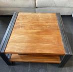 Salontafel van teak/ijzer 90x90x45, Huis en Inrichting, Ophalen, Zo goed als nieuw, Teakhout