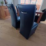 Stoelen eetkamer 6 stuks, Ophalen, Kunststof, Gebruikt, Zwart