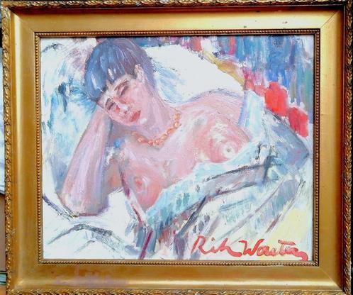 Rik Wouters "" Sleeping woman"" olieverf op paneel studie, Antiquités & Art, Art | Peinture | Moderne, Enlèvement ou Envoi