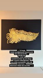 Uniek handgemaakt kunstwerk goud zwart 60x80 cm, Antiek en Kunst, Ophalen