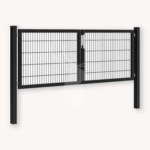 Zwaar degelijke Dubbele tuinpoort 3,50x1,20, Jardin & Terrasse, Portes de jardin, Utilisé, Portail battant, Acier, 100 à 150 cm