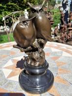 SUPERBE BRONZE ANIMALIER SIGNE SUR SOCLE MARBRE(les hiboux), Enlèvement ou Envoi, Bronze