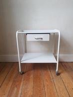 Witte metalen trolley - met lade, Huis en Inrichting, Ophalen of Verzenden, Metaal