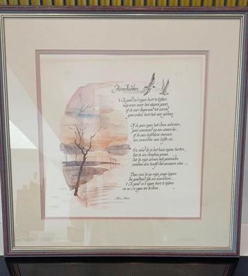 Aquarel met gedicht van Alice Nahon  beschikbaar voor biedingen