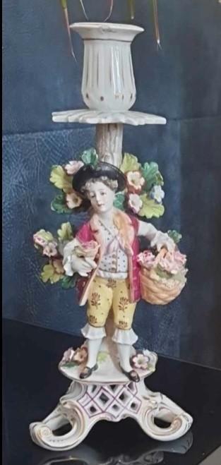 Antieke. HÖCHST kandelaar. Uit jaren 1750- 1776., Antiek en Kunst, Curiosa en Brocante, Verzenden