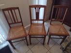 3 Antieke stoelen met gevlochten riet, Antiek en Kunst, Ophalen