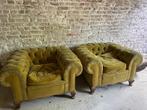 Twee vintage fauteuils in Chesterfield-stijl, jaren ’70, Ophalen, Gebruikt, Chesterfield, 75 tot 100 cm