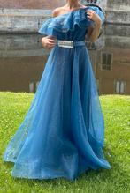 Blauwe avondjurk met glitters, Kleding | Dames, Galajurk, Blauw, Ophalen of Verzenden, Zo goed als nieuw